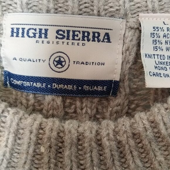 Vintage High Sierra Cable Knit Sweater | Size L | Light Brown - Picture 7 of 7